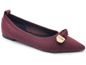 Feles Triko Fiyonk Detaylı Sivri Burun Kadın Babet Ayakkabı thumbnail 5