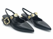 Feles Taş Toka Detaylı Arkası Açık Kadın Babet Ayakkabı thumbnail 10