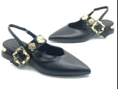 Feles Taş Toka Detaylı Arkası Açık Kadın Babet Ayakkabı thumbnail 9