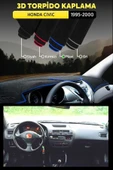 Honda Civic 1995-2000 3d Torpido Koruma Kılıfı - Ön Göğüs Kaplama - Mavi Şerit - 1