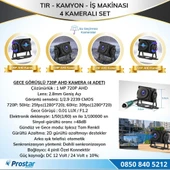 Kayıtlı 10" Dört Kameralı 256 Gb Sd Destekli Ahd Tır Kamyon Ve İş Makinaları Için 12  24 Volt Tak Kullan Kamera Seti - 3