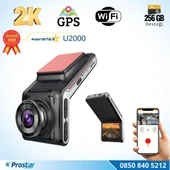 U2000 Wifi + GPS 1440P 170° Geniş Açı Gece Görüşlü Akıllı Araç içi Kamera - 2