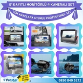 9 Inç Dörde Bölünür Kayıtlı 256Gb Sd Destekli 4 Kameralı 720P Ahd 4 Pin Soketli Tak Kullan Kamera Seti - 3