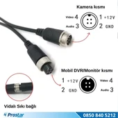 8 Metre 4 pin aviation trigger tetik destekli Spiral uzatma Kablosu - 3