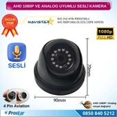 Mikrofonlu AHD 1080P ve Analog Pal Çevrilebilir 4 Pin Plastik Mini Dome Araç Kamerası - 4