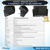 5 Kameralı Mibzer Havalı Tohum Makinesi 10 inç Monitör 720P Beyaz Işıklı AHD Kayıtlı Kamera Seti - 2