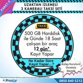Taksi Kamera Seti 9 Uzaktan Izlemeli 3 Kameralı Wifi 4G 500 Gb Harddisk Dahil - 4