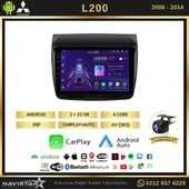 Mitsubishi L200  2006-2014 Model 2GB + 64GB Android 13 Kablosuz Carplay Navigasyon Multimedya Sistemi - 2