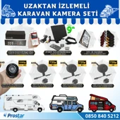 Uzaktan İzlemeli Karavan Kamera Seti 4 Kameralı 500 Gb Harddisk Dahil Kayıtlı 9 Inç Hdmi Ekranlı - 1