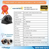 Metal Kasa AHD 1080P ve Analog Pal Çevirilebilir 4 Pin Gece Görüşlü Yan, Ön ve Arka Uyumlu Full HD Kamera - 4