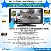 Servisler Için 5 Kameralı 10.36" Dokunmatik Kayıtlı Ekranlı 256 Gb Sd Kart Destekli Araç Kamera Seti - 2