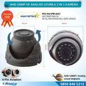 Mikrofonlu AHD 1080P ve Analog Pal Dönüşümlü Gece Görüşlü 4 Pin Mini Metal Dome Araç Kamerası - 4