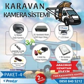 Uzaktan Takipli Karavan Kamera Sistemi Seti Kayıtlı Harddiskli 1 Tb Dahil 4 Kameralı Ekranlı - 1