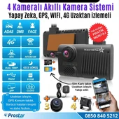 4 Kameralı 4G Uzaktan izlemeli GPS Wifi Yapay Zekalı Akıllı Dashcam Kamyon Tır Kamera Sistemi - 2