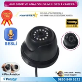 Mikrofonlu AHD 1080P ve Analog Pal Çevrilebilir 4 Pin Plastik Mini Dome Araç Kamerası - 2