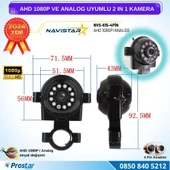 AHD 1080P ve Analog Pal Çevirilebilir 4 Pin Gece Görüşlü Araç Kamerası Metal Kelepçeli Yön Ayarlanabilir Full HD - 2
