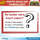 Okul Servis Kamera Seti 4 Kameralı 7" Monitör 4 Kameralı 1 Tb Harddisk Dahil - 4