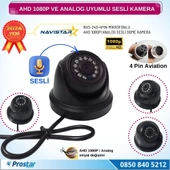Mikrofonlu AHD 1080P ve Analog Pal Çevrilebilir 4 Pin Plastik Mini Dome Araç Kamerası - 1