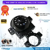 AHD 1080P ve Analog Pal Çevirilebilir 4 Pin Gece Görüşlü Araç Kamerası Metal Kelepçeli Yön Ayarlanabilir Full HD - 5