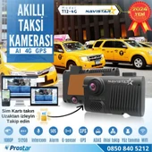 Uzaktan izlemeli 2 Kameralı Wifi GPS 4G Yapay Zeka destekli Akıllı Dashcam Taksi Kamera Sistemi - 1