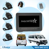 Okul Ve Servis Taşıtları Dört Kameralı AHD 720P 7" Ekranlı 4 Kamera Dahil Full Set - 1