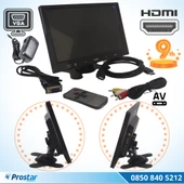 Güvenlik Kamera Monitörü 9" Ekran Hdmi Vga Av Girişli Lcd Ekran 4 Kanal - 1