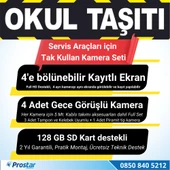Kayıtlı Okul Ve Servis Taşıtları 4 Lü Kamera 7 Inç Monitör Full Set 256 Gb Sd Kart Desteği - 3