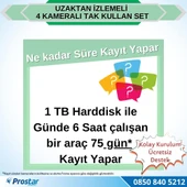 Uzaktan Izlemeli 4 Kameralı Wifi 4G 1 Tb Harddisk 7 Inç Ekranlı Araç Kamera Seti - 4