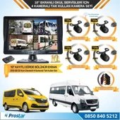 Kayıtlı 10" Dörde Bölünebilir 4 Kameralı Ahd 720P Okul Servisler Için Kamera Seti - 1