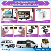 Uzaktan izlemeli 4 Kameralı Wifi 4G 320 Gb Harddisk 7 Inç Ekranlı Araç Kamera Seti - 1