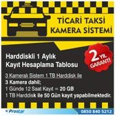 Ticari Taksiler Için 1 Tb Kayıtlı Kamera Sistemi Seti - 2
