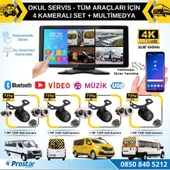 Okul Servisleri Için 10.36" Dokunmatik Ekranlı 4 Kameralı Kayıtlı Video Müzik Telefon Ekran Yansıtma Özellikli Tak Kullan Kamera Seti - 1