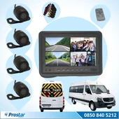Okul ve Servis Taşıtları Dört Kameralı 7" Ekranlı 4 Kamera Dahil Full Set - 1