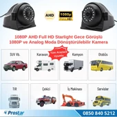 Metal Kasa AHD 1080P ve Analog Pal Çevirilebilir 4 Pin Gece Görüşlü Yan, Ön ve Arka Uyumlu Full HD Kamera - 5