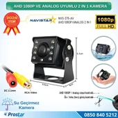 Mini Kamera AHD 1080P ve Analog Pal Çevirilebilir Gece Görüşlü Metal Ayaklı AV Full HD Kamera - 1
