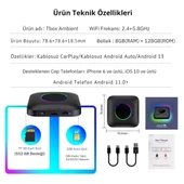 Carlinkit TBox Ambient Android 13, 8+128GB, Google PlayStore, Netflix, YouTube, Kablosuz/Wireless CarPlay & Android Auto SIM Kart Destekli SM6225 Chipset Android Box (IMEI Kayıtlı) thumbnail 5
