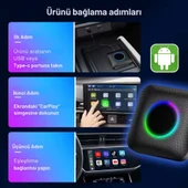 Carlinkit TBox Ambient Android 13, 8+128GB, Google PlayStore, Netflix, YouTube, Kablosuz/Wireless CarPlay & Android Auto SIM Kart Destekli SM6225 Chipset Android Box (IMEI Kayıtlı) thumbnail 3