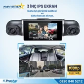4 Kameralı 1080P WIFI, GPS Geniş Açılı Dashcam Araç içi Kamera Kayıt Sistemi 3 inç  Full HD - 2