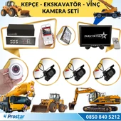 Ekskavatör Dozer Greyder Vinç Kepçe Uzaktan İzlemeli 4 Kameralı 320 Gb Harddisk Kamera Seti - 1
