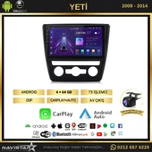 Skoda Yeti 4GB + 64GB 2009-2014 Model Android 13 Kablosuz Carplay Navigasyon Multimedya Sistemi thumbnail 2