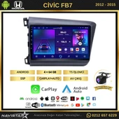 Honda Civic Fb7 4GB + 64GB Android 13 Kablosuz Carplay 2012-2015 Navigasyon Multimedya Sistemi - 2