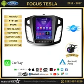Ford Focus Tesla 4GB + 64GB 2012-2018 Model Kablosuz Carplay Navigasyon Qled Multimedya Sistemi thumbnail 6