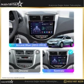 Hyundai  Accent Blue 2011-2013 Model 2+64GB Android 13 Kablosuz Carplay Navigasyon Multimedya Sistemi - 3