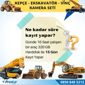 Ekskavatör Dozer Greyder Vinç Kepçe Uzaktan İzlemeli 4 Kameralı 320 Gb Harddisk Kamera Seti - 4