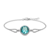 925 Ayar Gümüş Aquamarine Bileklik - 1