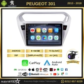 Peugeot 301 4GB + 64GB Kablosuz Carplay 2013-2018 Android 13 Navigasyon Multimedya Sistemi - 2