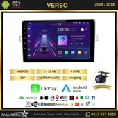 Toyota Verso 2009-2018 Model 2+64GB Android 13 Kablosuz Carplay Navigasyon Multimedya Sistemi - 2