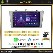 Toyota Avensis 2008-2015 Model 2+64GB Android 13 Kablosuz Carplay Navigasyon Multimedya Sistemi thumbnail 2