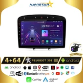 Peugeot 308  2008-2020 Model 4GB + 64GB Android 13 Kablosuz Carplay Navigasyon Multimedya Sistemi - 1