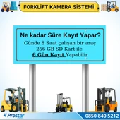 Forklift Kamera Sistemi Reach Truck 2 Kameralı 7 Inç Monitörlü Kayıtlı Kamera Seti - 4